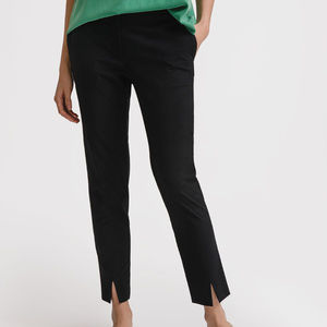 Grana Chinese Cotton Tapered Pants, Black